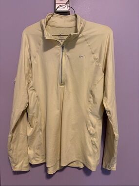 Nike Pale Yellow Dri-FIT Quarter-Zip Pullover